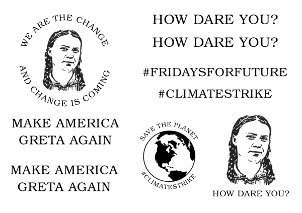 Classic Greta Thunberg quotes and an image of Greta as a tattoo.