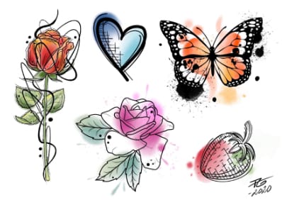 Fake tattoos with design by Akka Tattoo.