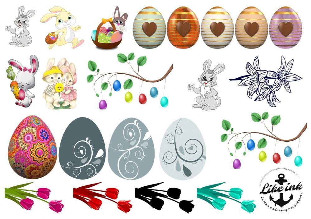 Buy Temporary Tattoos for Easter eggs - Like ink.