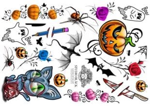 Halloween Tattoo from Studio Bläck. Cool tattoos for all ages that last a week.