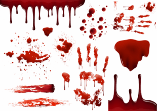 Tattoos with blood from Like ink. Bloody hand tattoo. Costume party, party, Halloween.