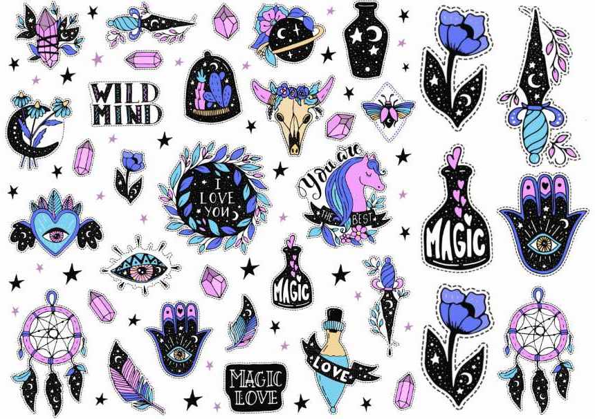 Magical love tattoos. Beautiful tattoos in vibrant colors. Unicorn tattoo. Tattoo children and adults.