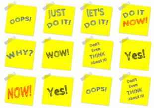 Post-it notes as tattoos. Funny and humorous tattoos. Post-it.