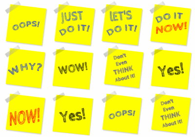 Post-it notes as tattoos. Funny and humorous tattoos. Post-it.