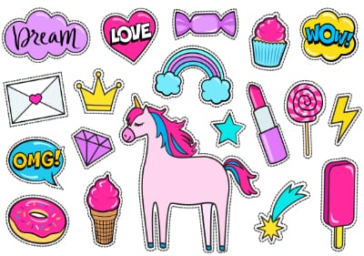 Adorable disposable tattoos that look like stickers.