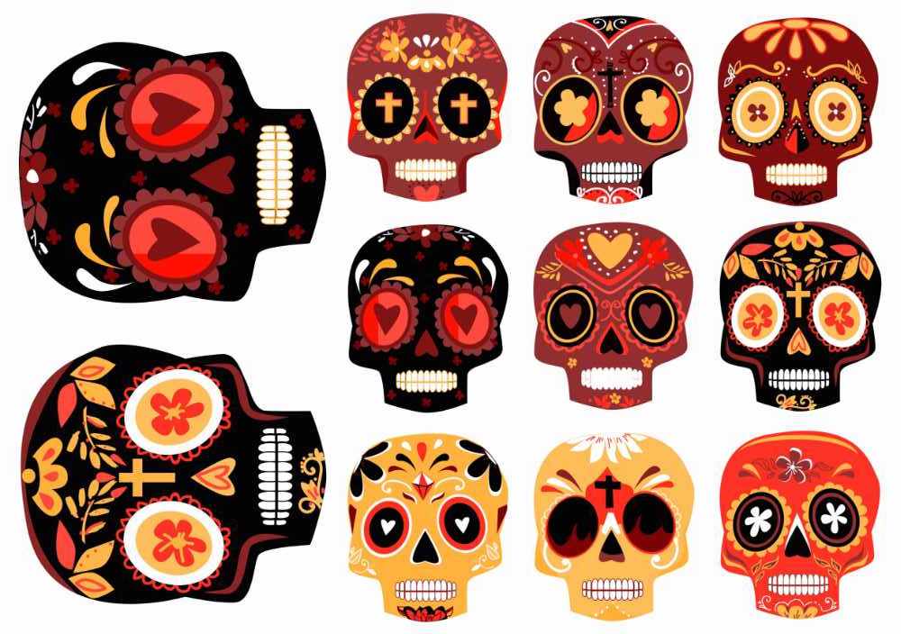 Sugar skull tattoos as fake tattoos.
