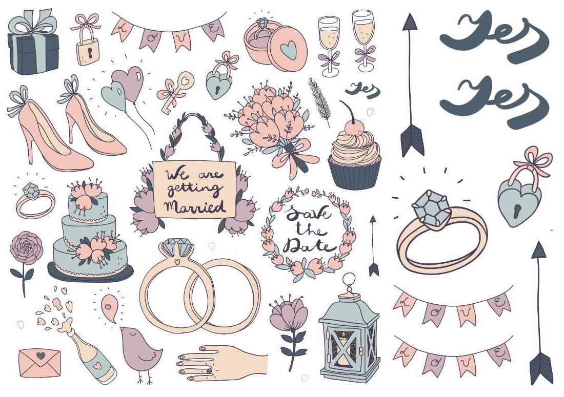 Temporary tattoos for weddings. Various designs.