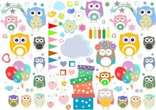 Party tattoos, fake tattoos for parties with owls.