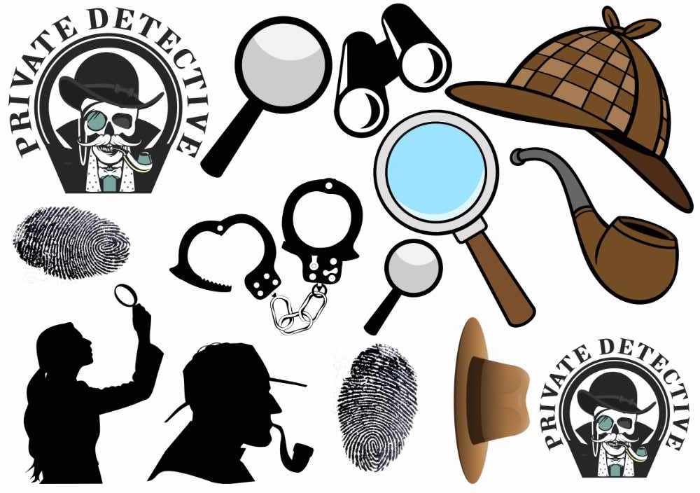 Temporary tattoos with a private detective theme.