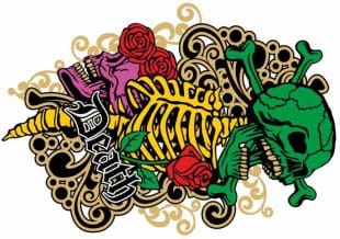 Large skull temporary tattoo in color - Buy gnuggis with good quality and fast delivery - likeink.se
