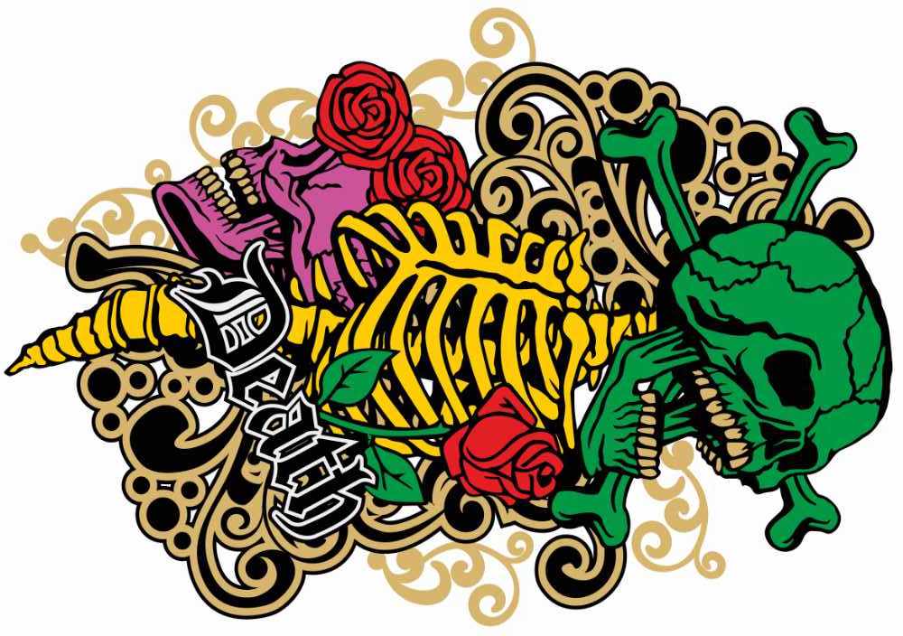 Large skull temporary tattoo in color - Buy gnuggis with good quality and fast delivery - likeink.se