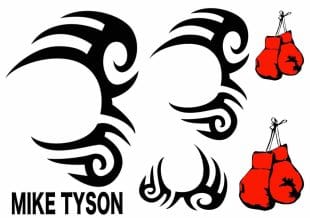 Mike Tyson face fake tattoo + Like ink + Fake tattoos.