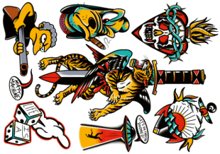 Matt Machine Flash Tattoos - Fake tattoos