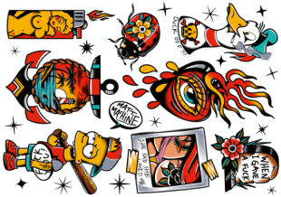 StrayDogsTattoo Flash Like ink fake Tattoos