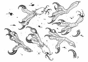 Tattoo artist Nicklas Wennerberg flash Eagle claws