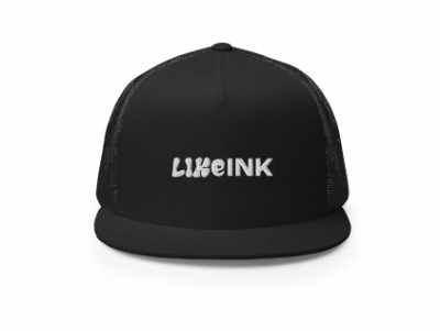 Like ink trucker cap black with white logo