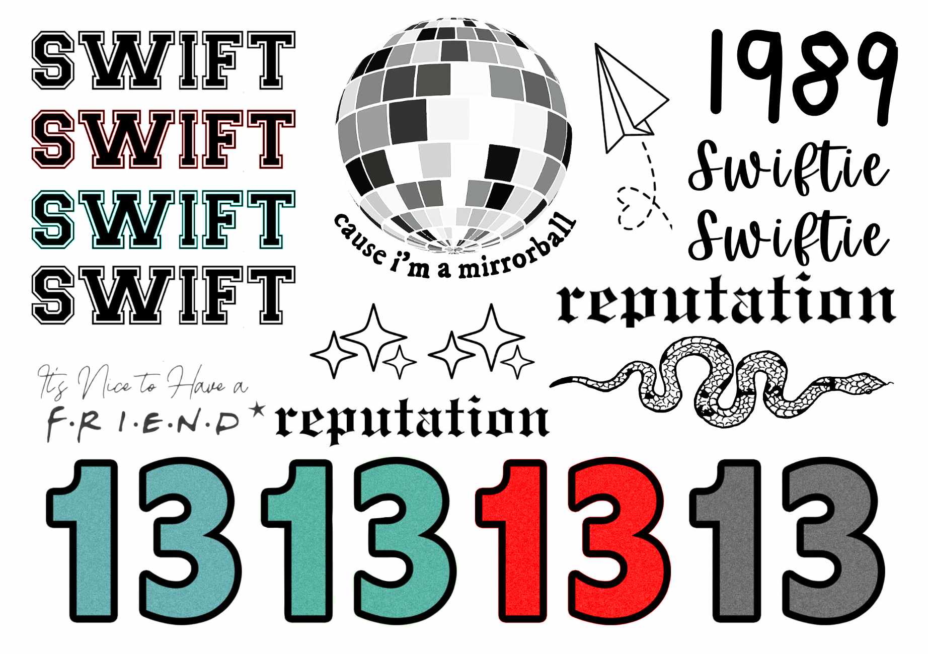 Taylor Swift Temporary Tattoos. Swift, Swiftie tattoos. 13, 1989, reputation Taylor temporary tattoos from Like ink.