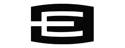 Svartvit logotyp med en stiliserad, fet bokstav E inom en rundad rektangulär form. E:ets mittfält sträcker sig ut till kanterna och skapar en modern, geometrisk design som är idealisk för branschen för tillfälliga tatueringar.