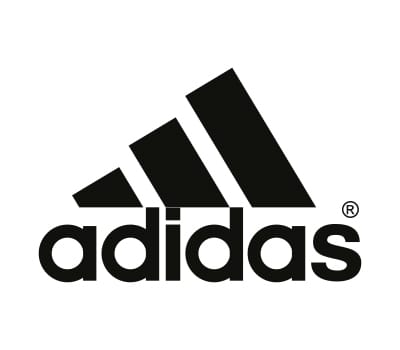 Adidas logotyp, som är ett kännetecken för branschen för tillfälliga tatueringar, består av tre djärva, svarta diagonala ränder som bildar en triangel ovanför ordet "adidas" i svarta gemener.